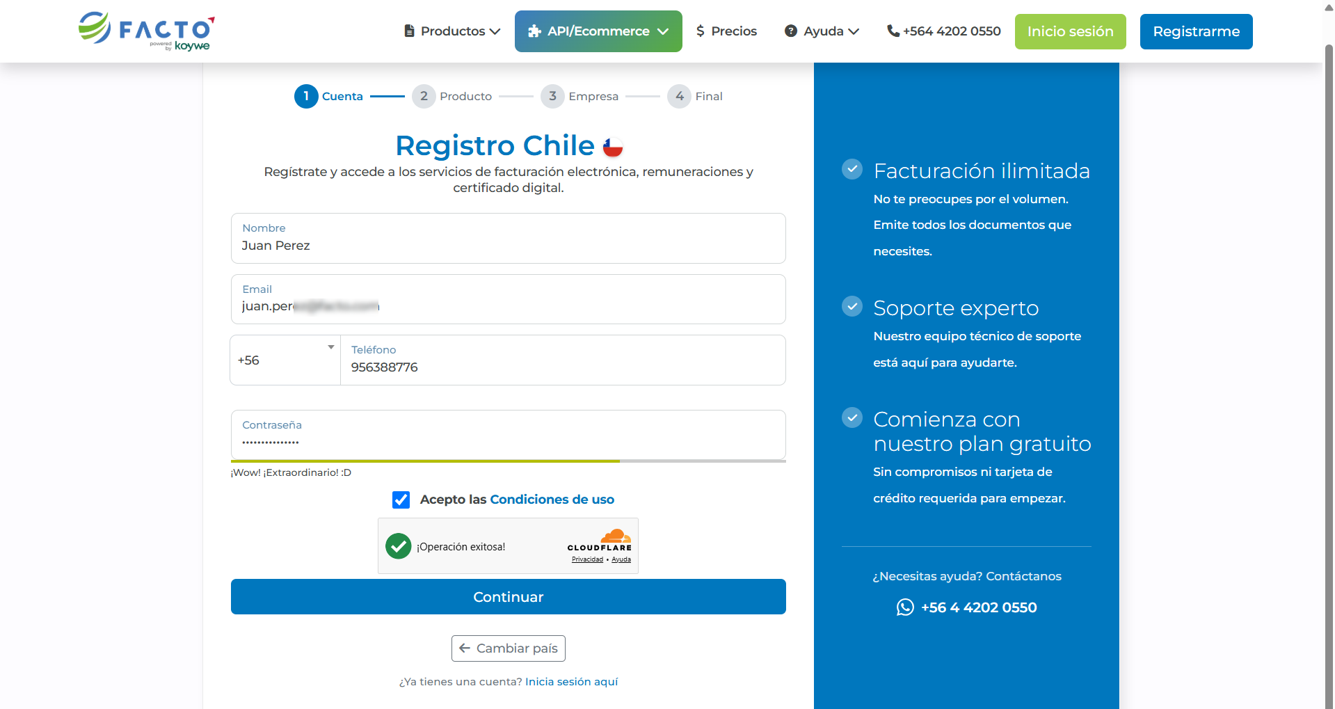 Formulario de datos de registro